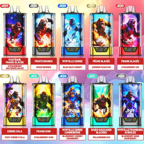 Les différentes saveurs des puffs JNR Gorilla X 43K